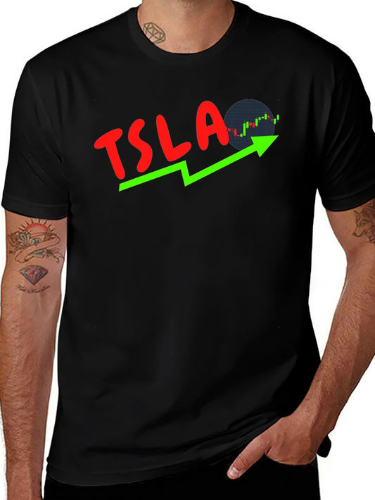 TSLA Stock Trend Graphic Tee - Trendy Investor Shirt