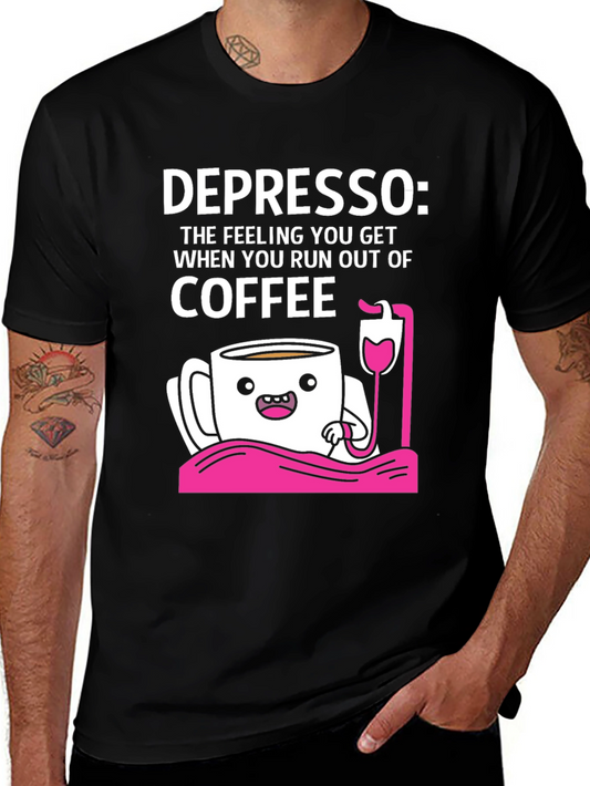 Depresso Coffee T-Shirt - Funny Caffeine Lover Tee