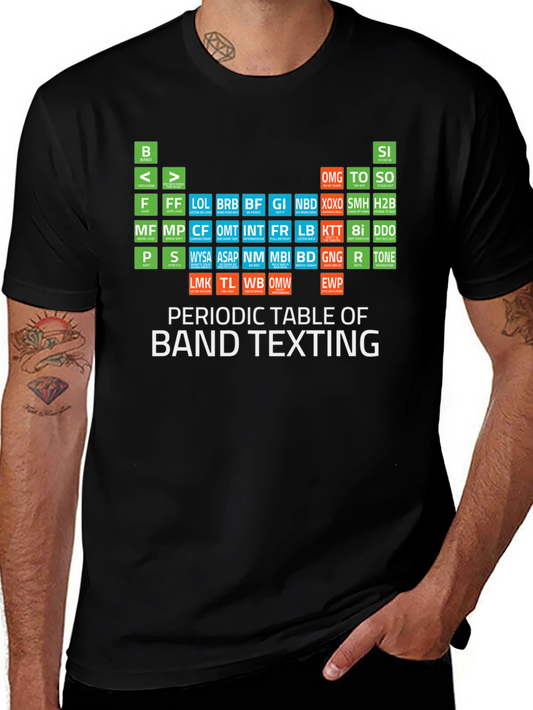 Periodic Table Band Texting Graphic T-Shirt