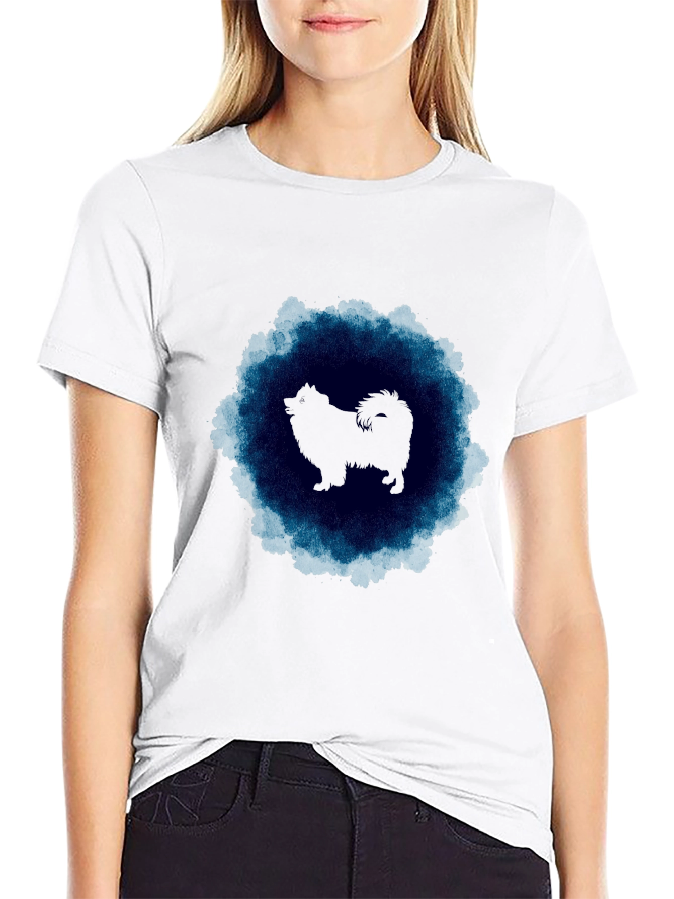 Dog Silhouette Graphic Black T-Shirt