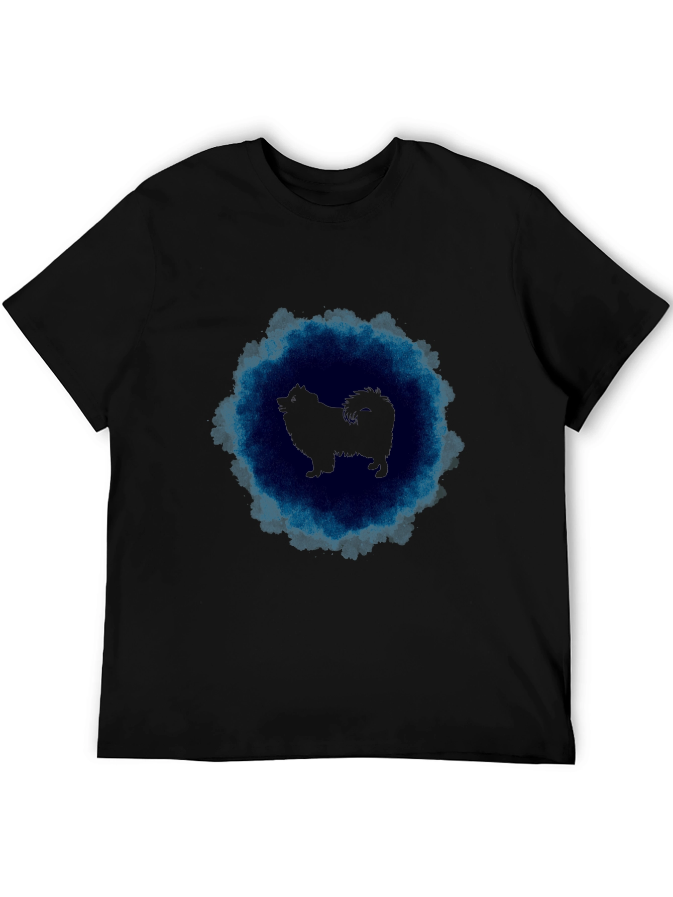 Dog Silhouette Graphic Black T-Shirt