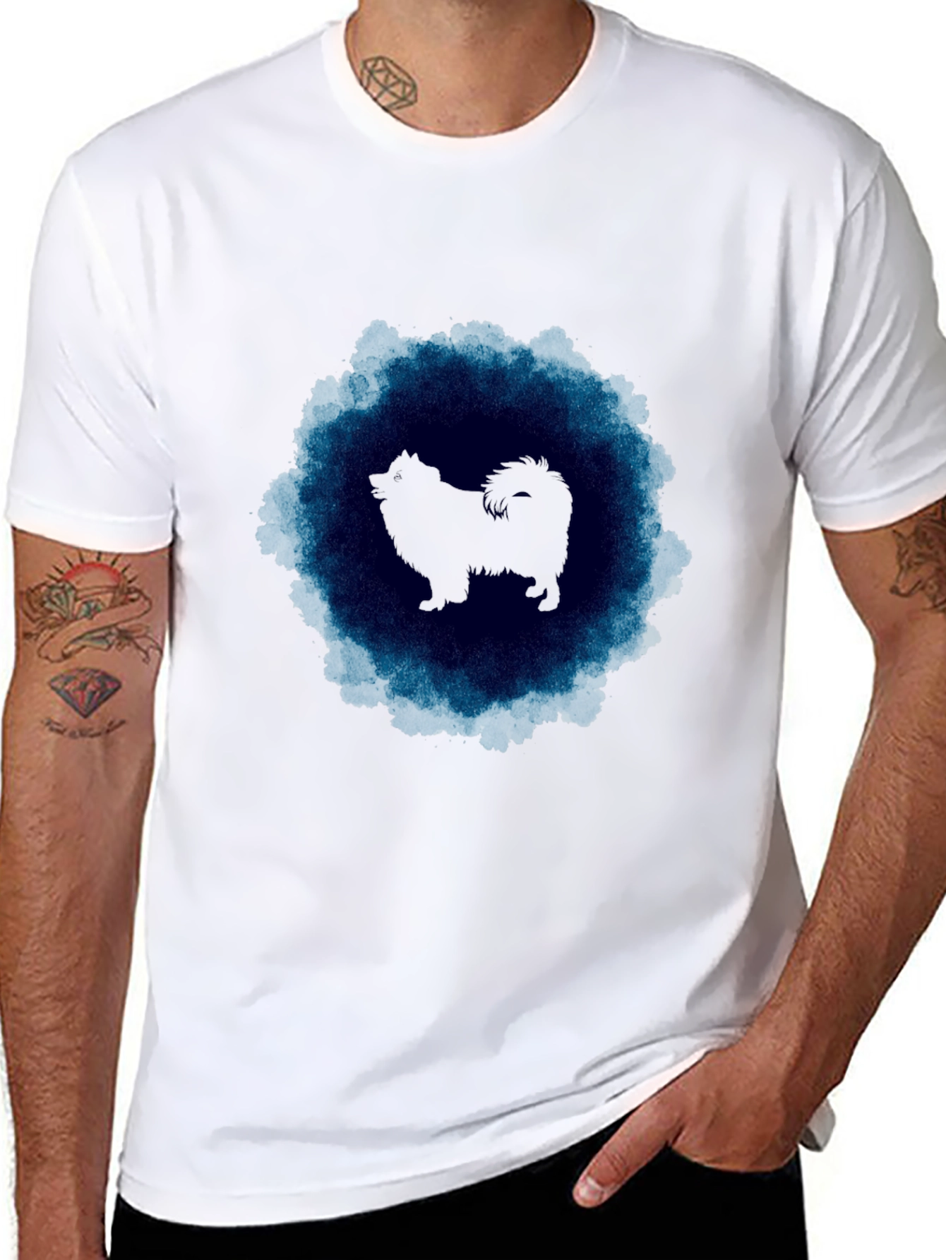 Dog Silhouette Graphic Black T-Shirt