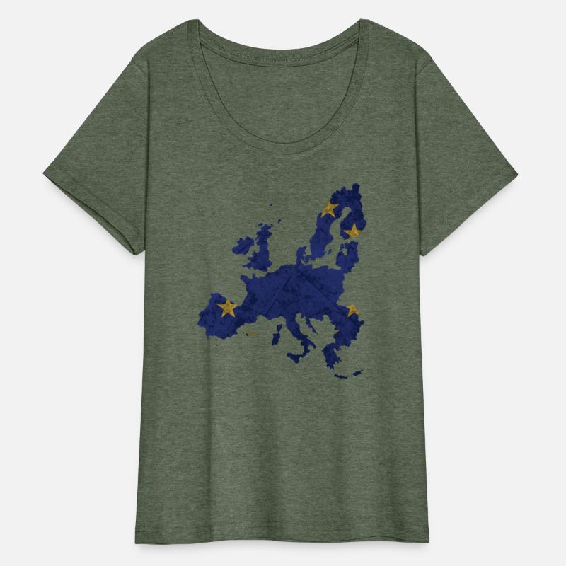 Europe - country border in national flag