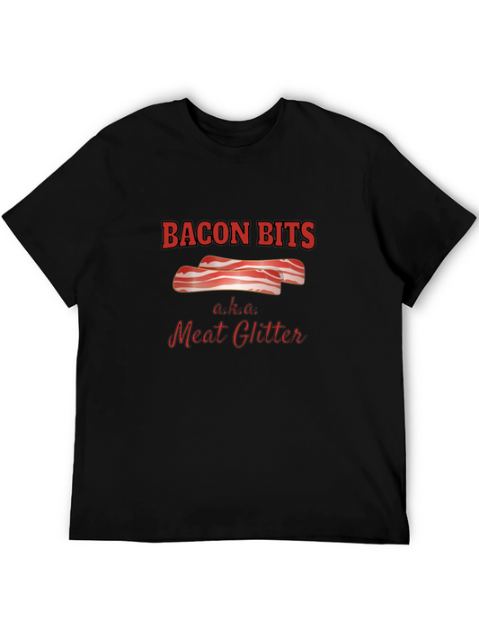 Bacon Bits Meat Glitter Graphic Tee