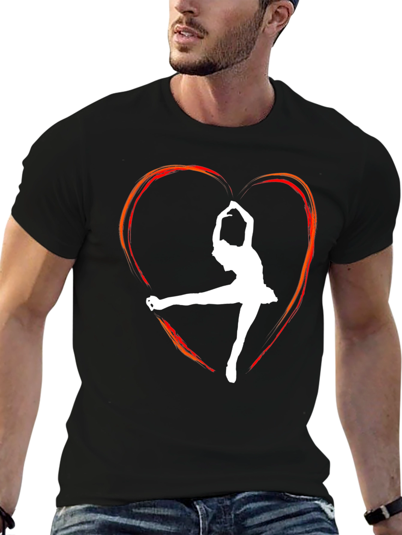 Skater Heart Graphic T-Shirt - Black