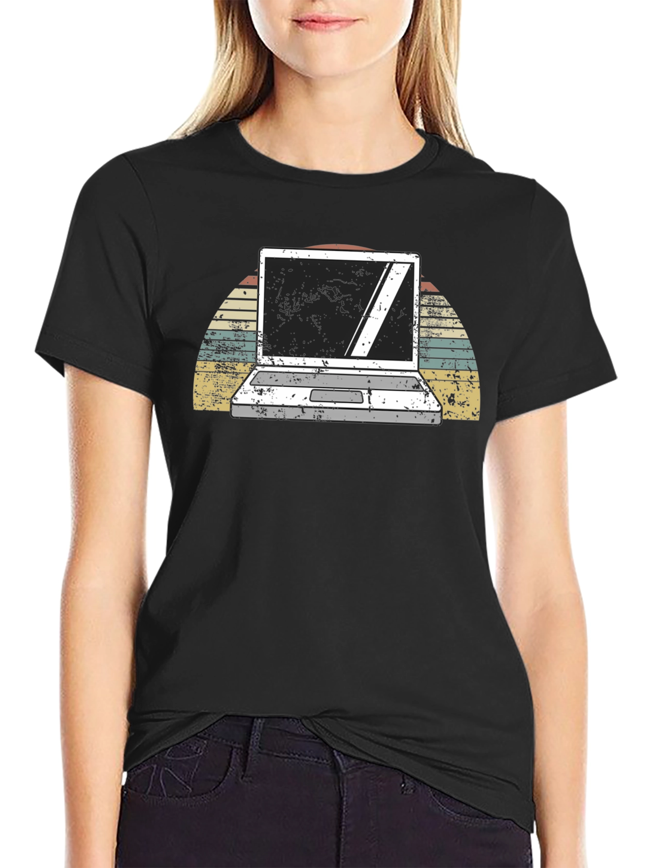 Retro Laptop Graphic T-Shirt