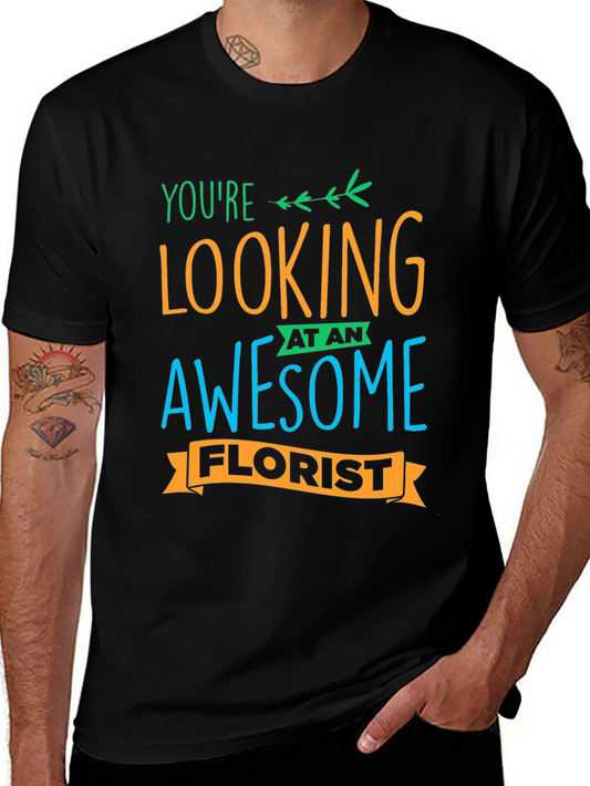 Awesome Florist Graphic T-Shirt - Mens Black Tee