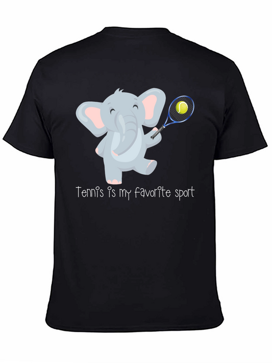 Elephant Tennis Graphic Tee - Tennis is my favorite sport