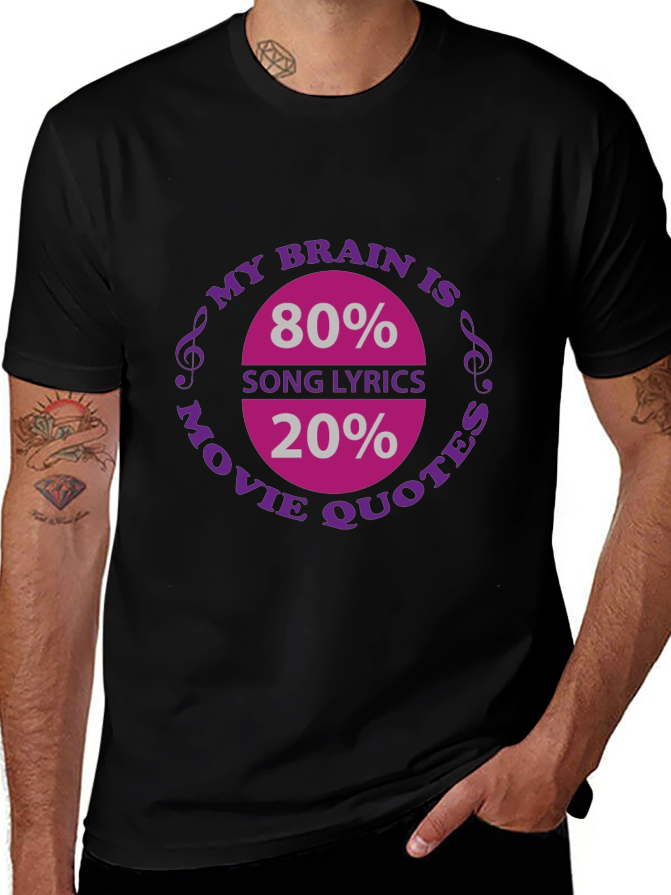 My Brain Is 80% Song Lyrics Graphic Tee