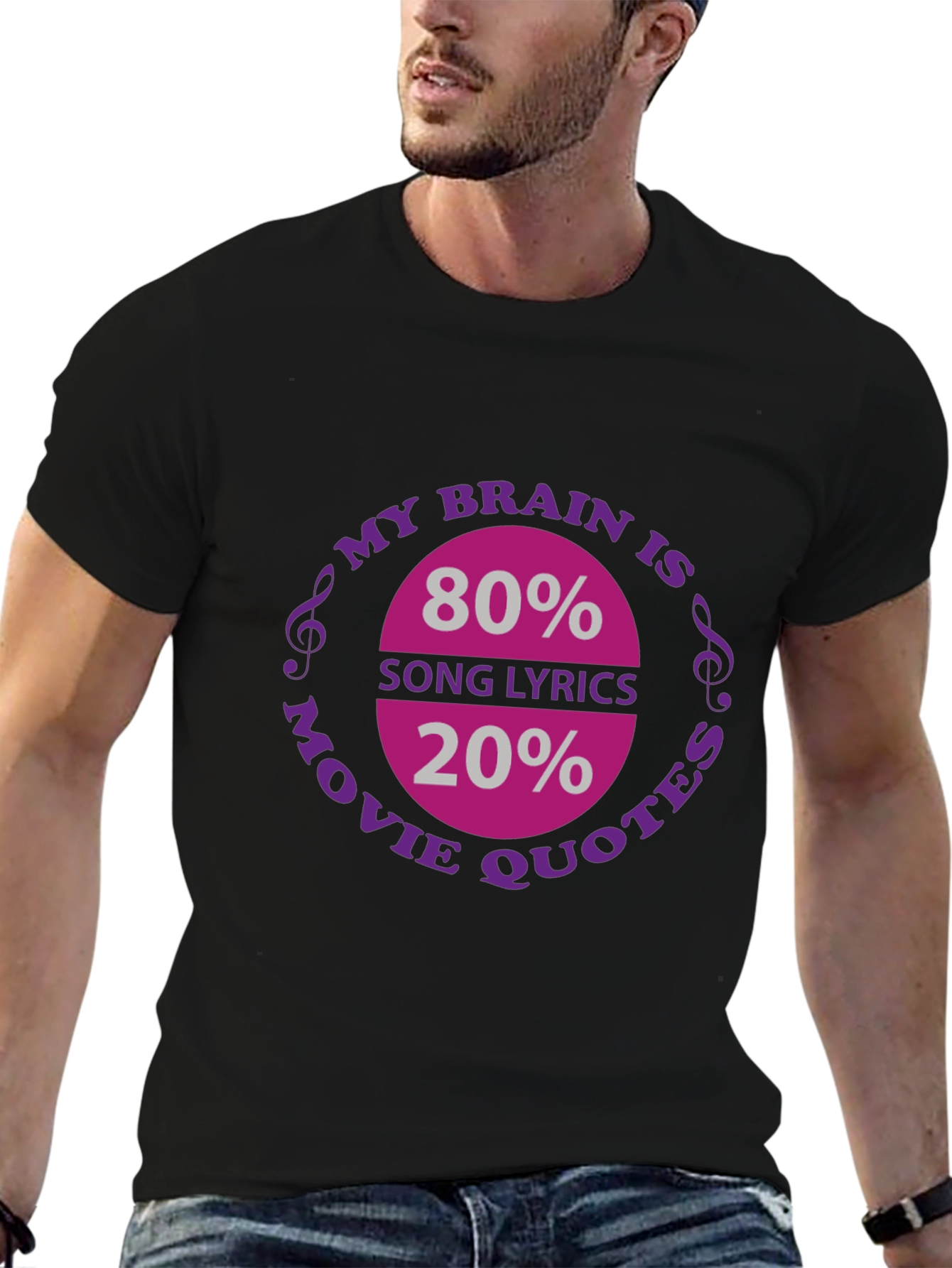 My Brain Is 80% Song Lyrics Graphic Tee