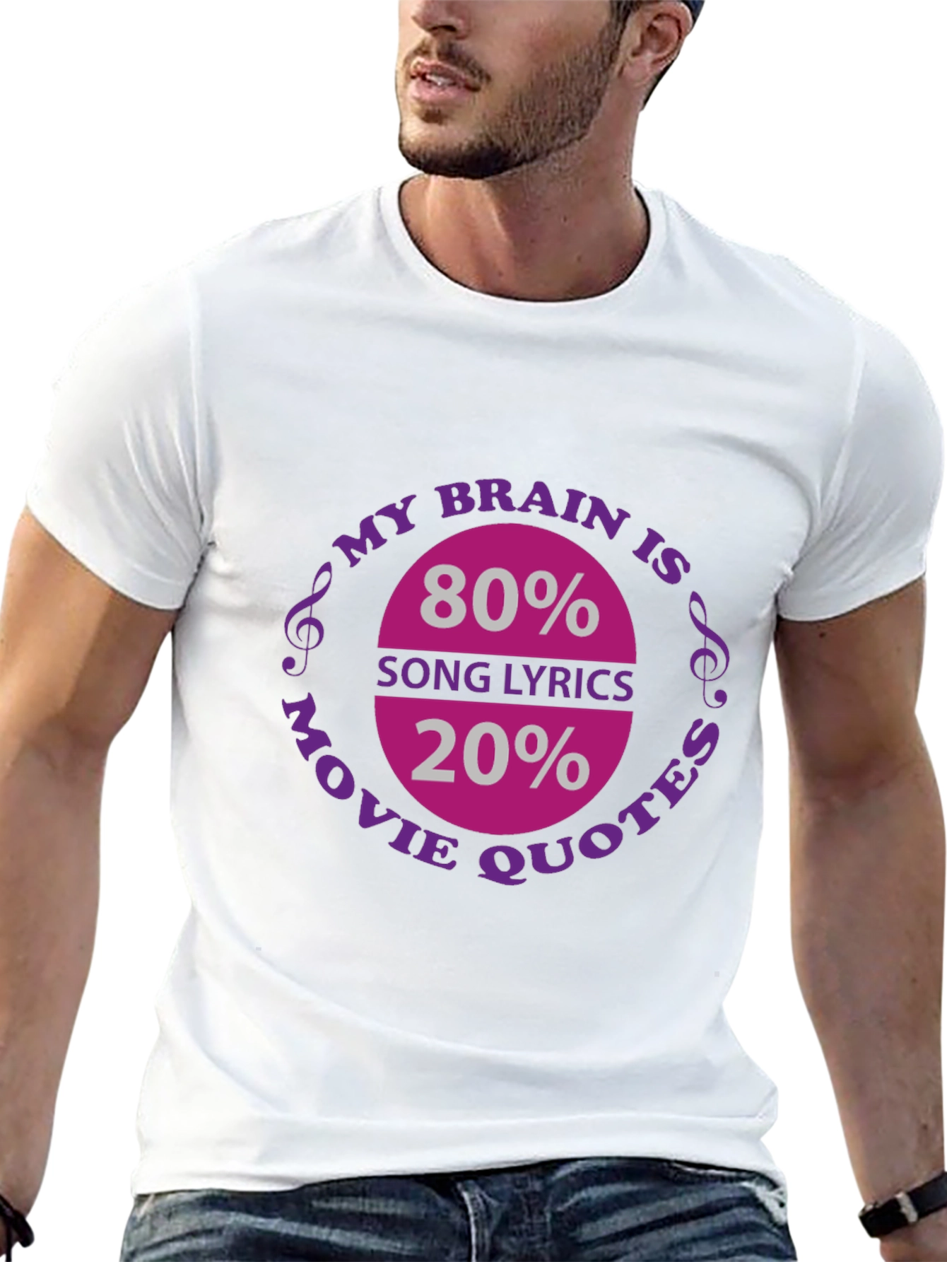 My Brain Is 80% Song Lyrics Graphic Tee