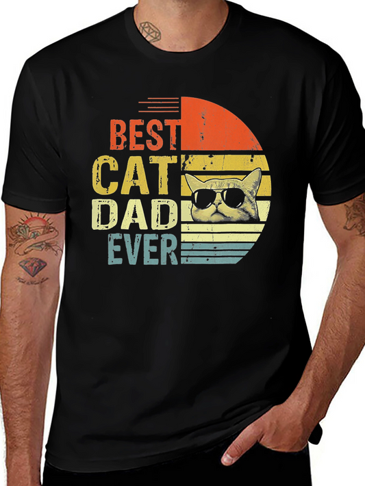 Best Cat Dad Ever Graphic T-Shirt