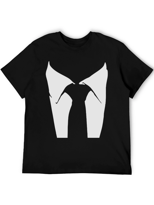 Tuxedo T-Shirt - Black Novelty Tee with White Tie Design