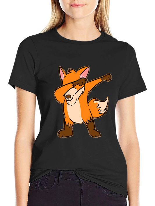 Funny Fox Dab Black T-Shirt