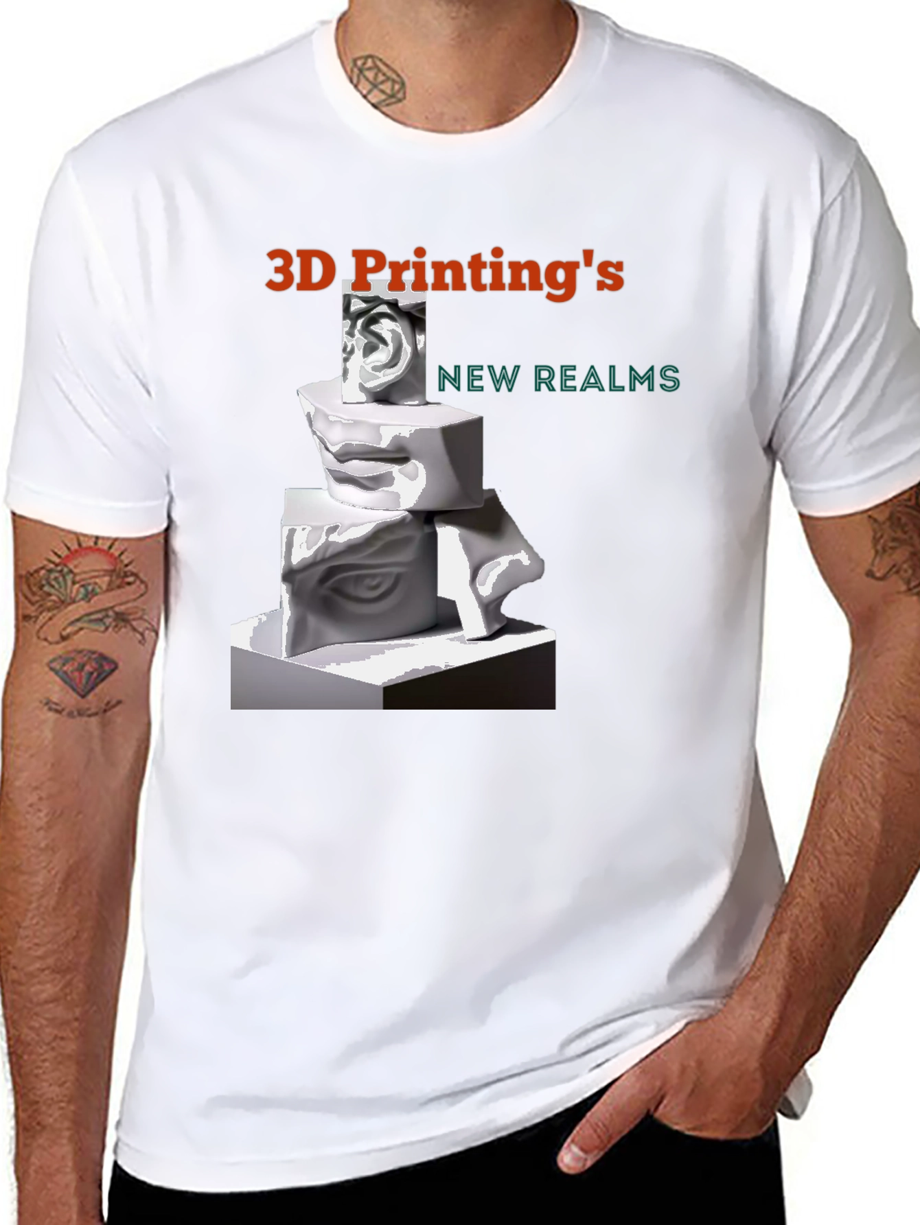 3D Printings New Realms Black T-Shirt