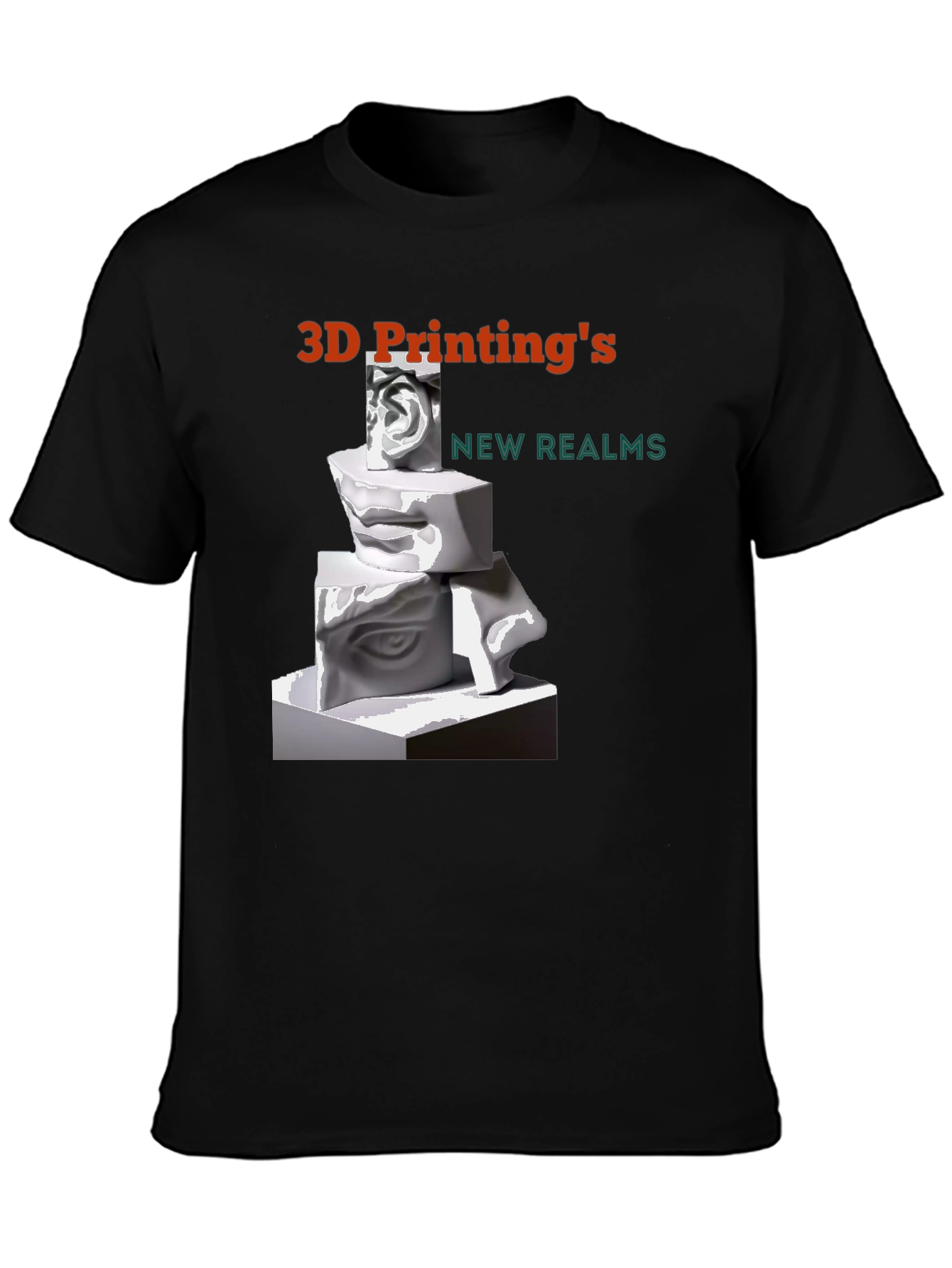 3D Printings New Realms Black T-Shirt