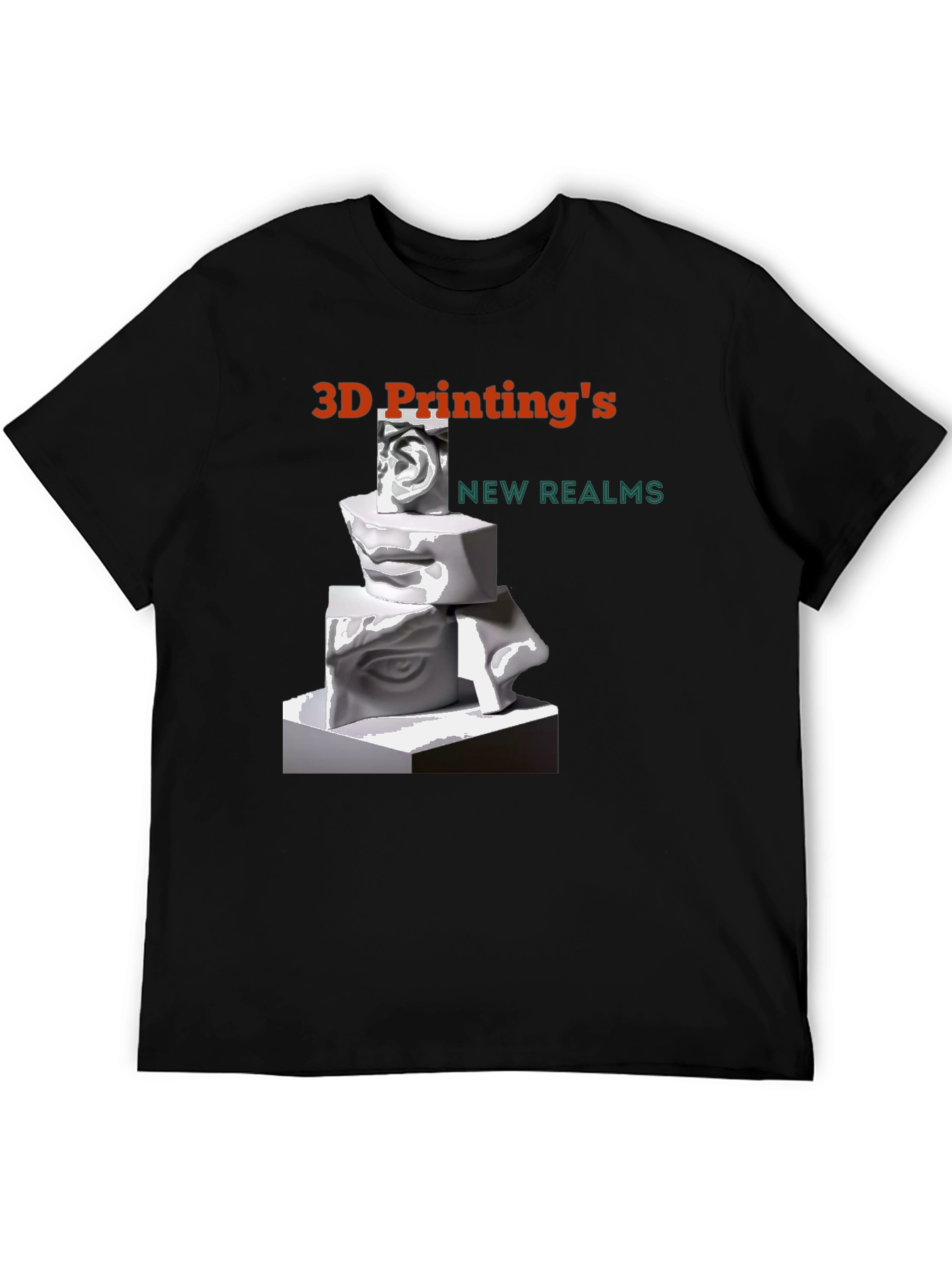 3D Printings New Realms Black T-Shirt
