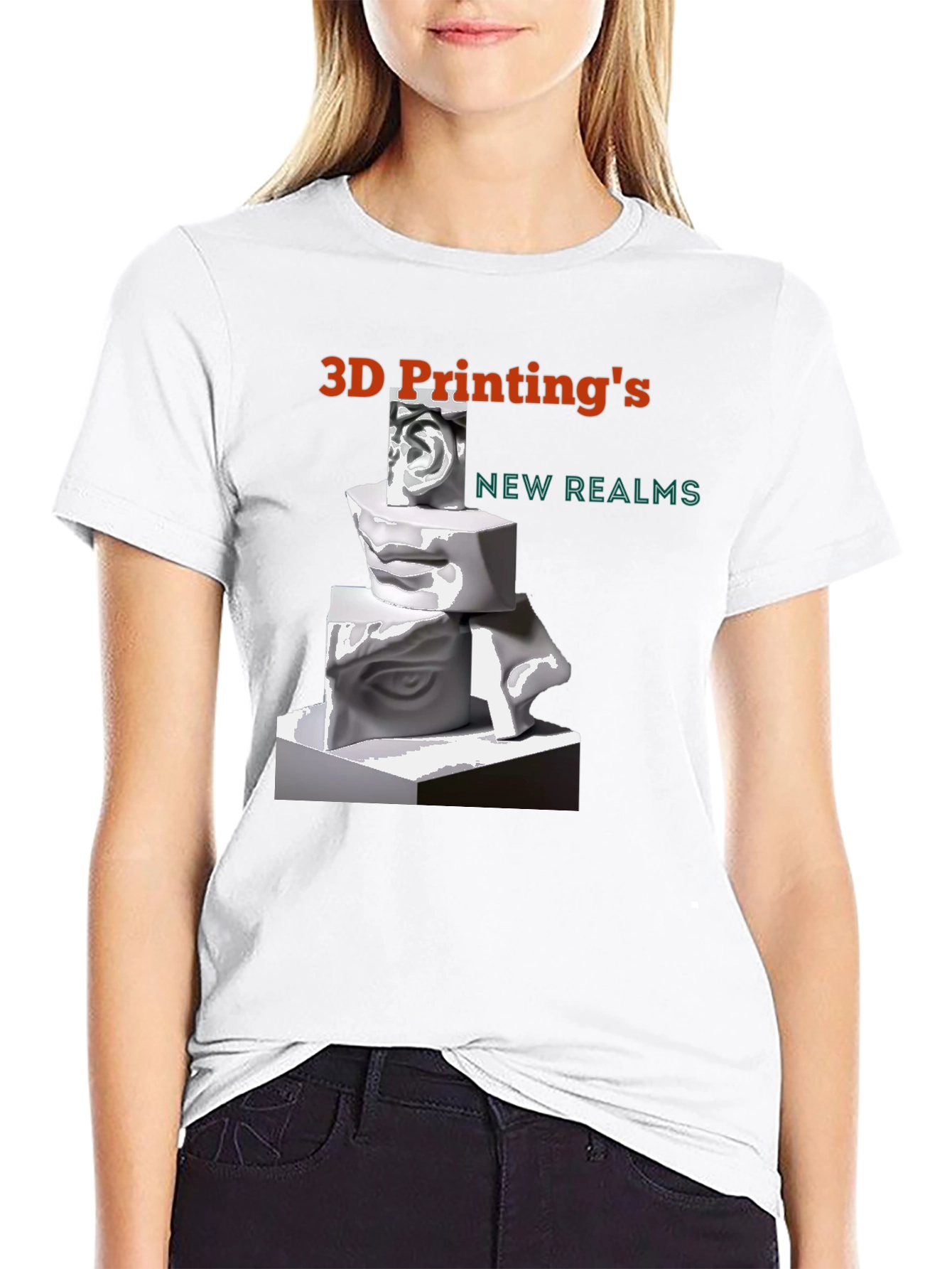 3D Printings New Realms Black T-Shirt
