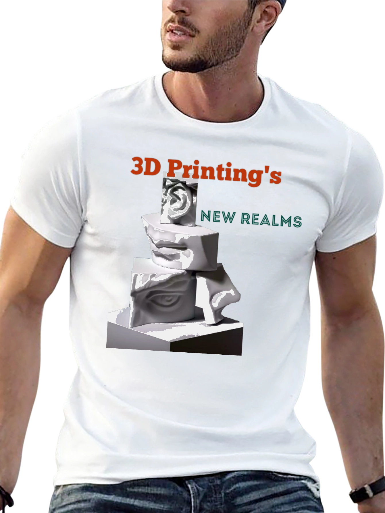 3D Printings New Realms Black T-Shirt