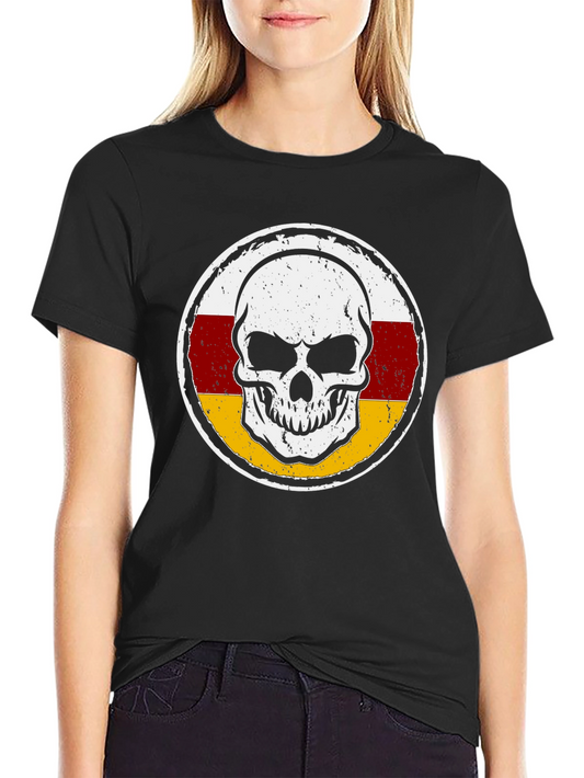 Skull Graphic Tee - Black Crewneck T-Shirt