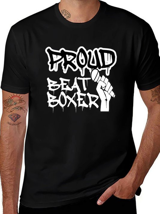 Proud Beat Boxer Graphic Tee - Black Cotton T-Shirt