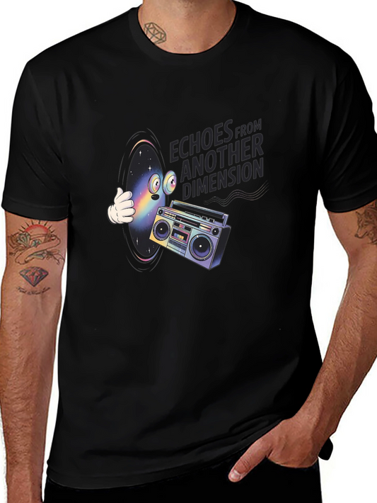 Echoes Dimension Graphic Tee - Retro Boombox Design