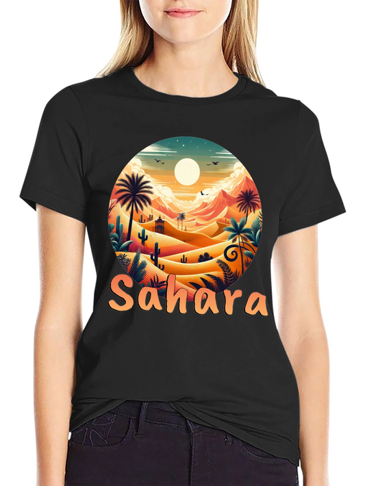 Sahara Desert Graphic Tee - Stylish Black T-Shirt