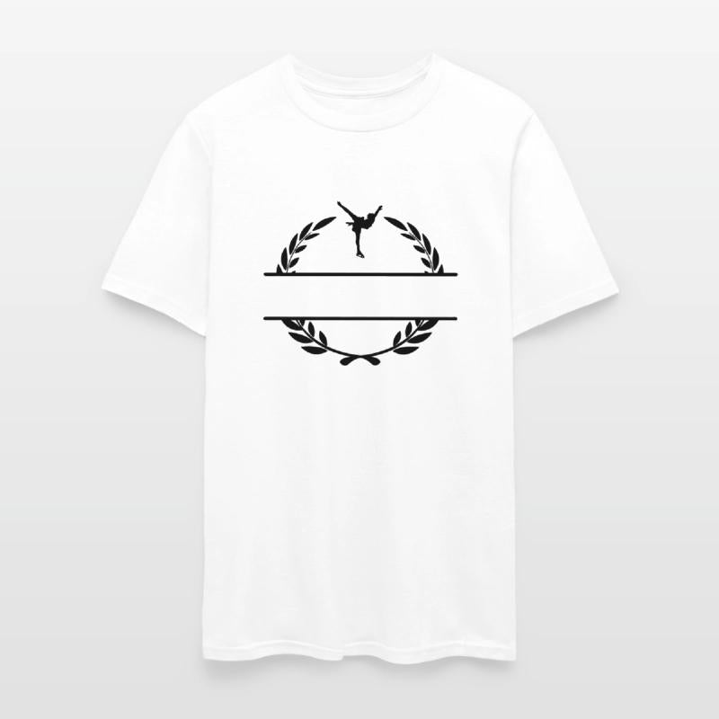 Figure skater on 1 leg in laurel wreath