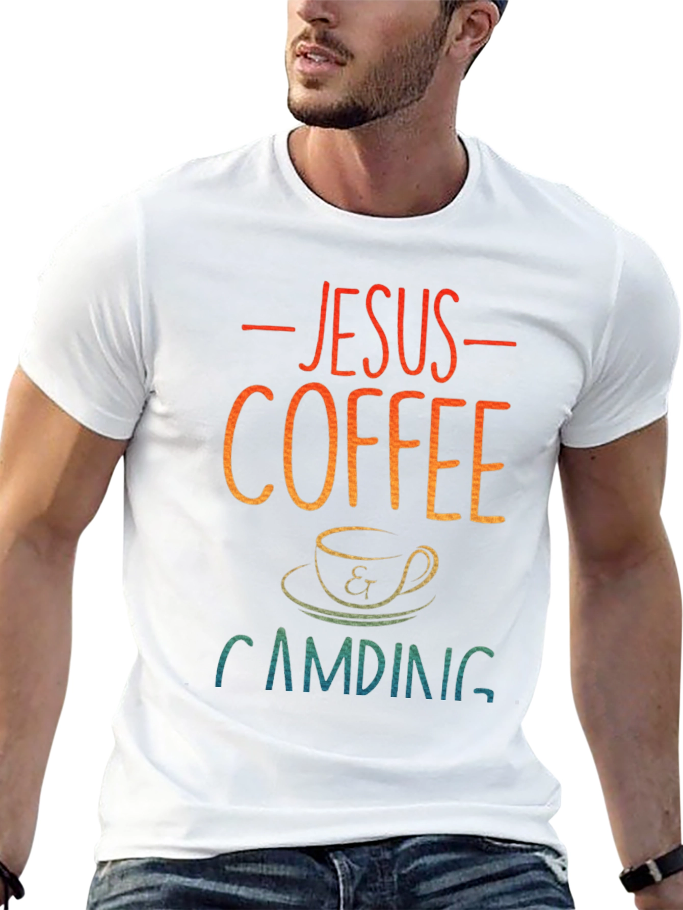 Jesus Coffee Camping T-Shirt - Christian Apparel