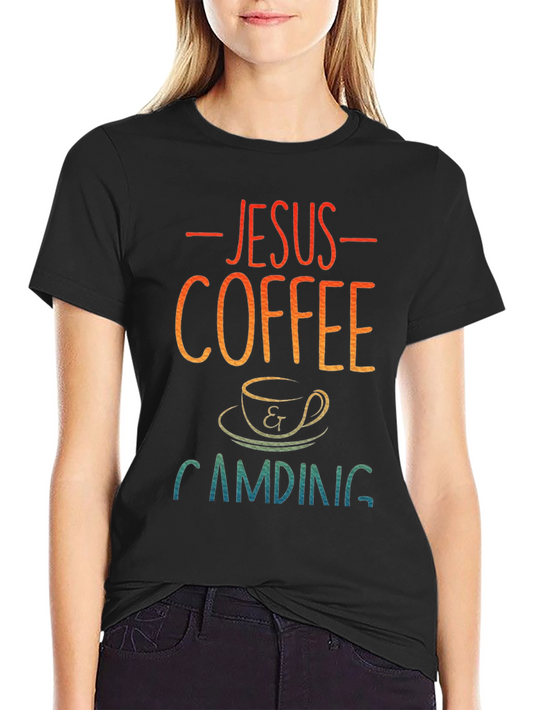 Jesus Coffee Camping T-Shirt - Christian Apparel