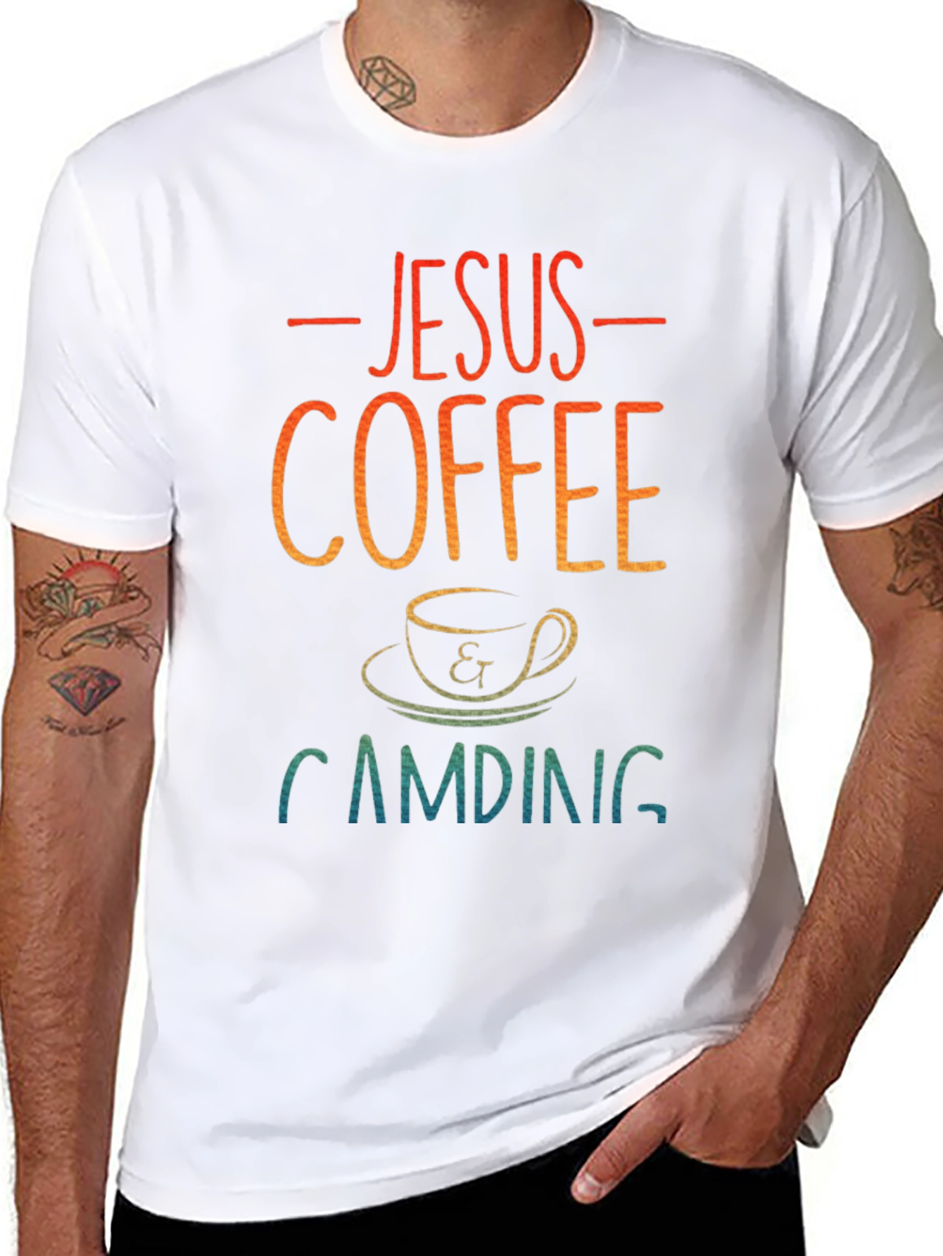 Jesus Coffee Camping T-Shirt - Christian Apparel