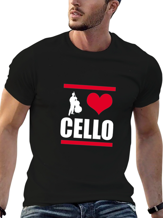 I Love Cello Graphic Tee - Musician Gift