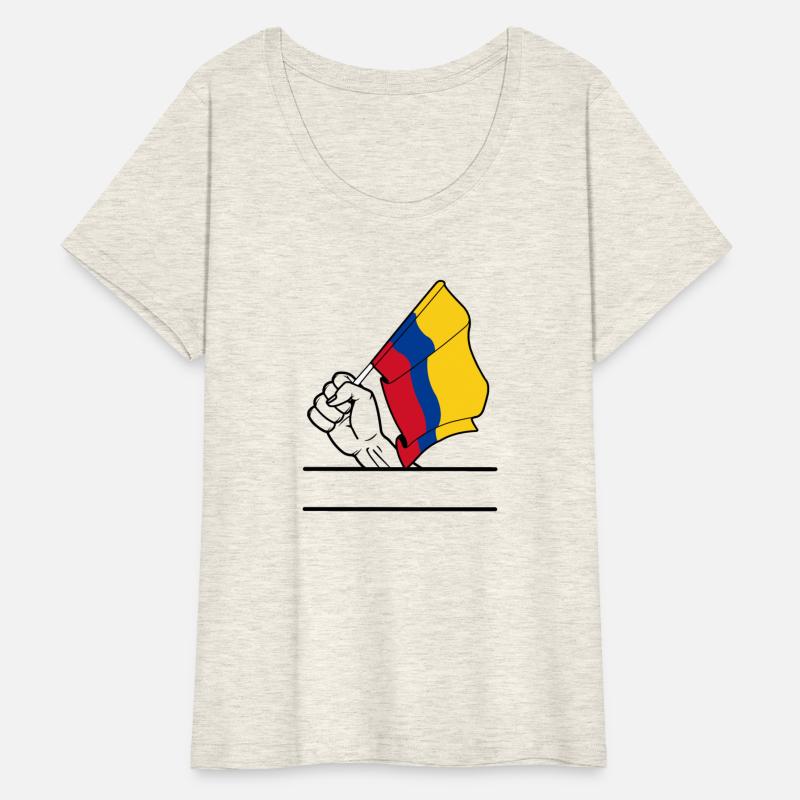 Flag Columbia transparent fist text space