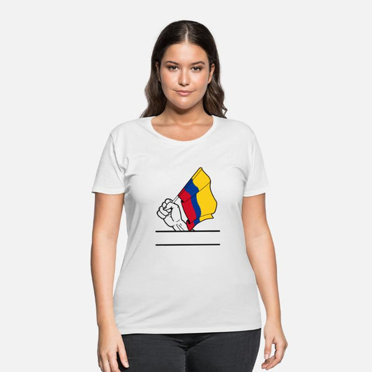 Flag Columbia transparent fist text space