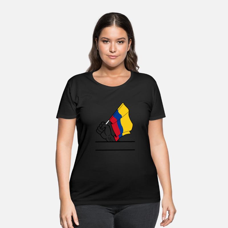 Flag Columbia transparent fist text space