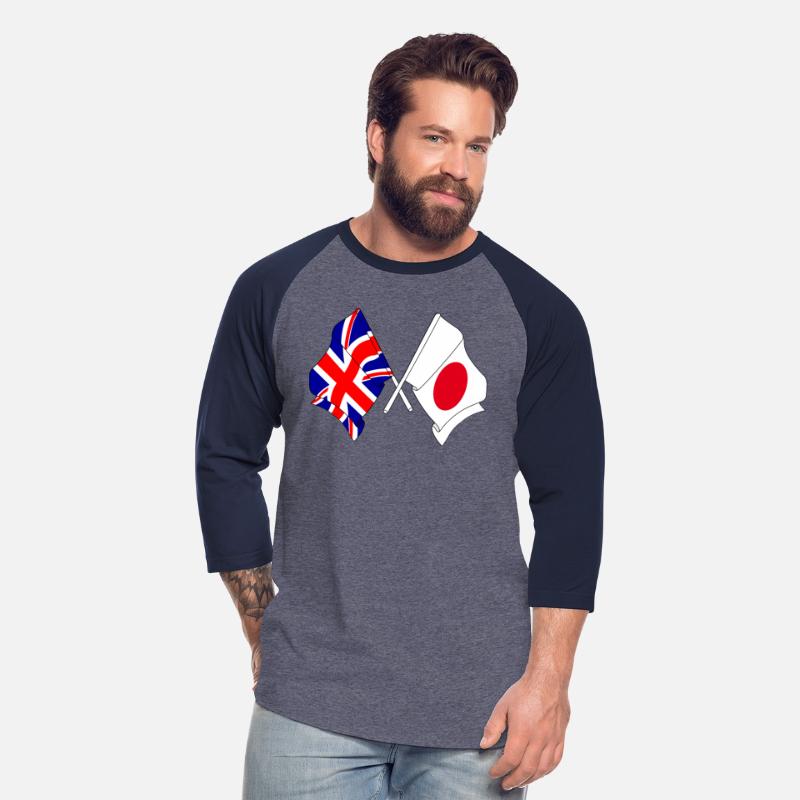 Flag of England and flag of Japan