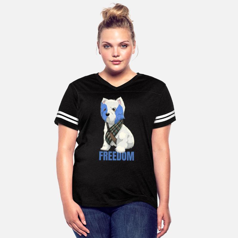 Freedom, cute westie dog as William Wallace