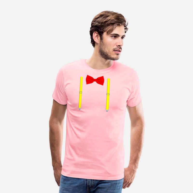 Funny Pink Bow Tie with Suspenders Perfect