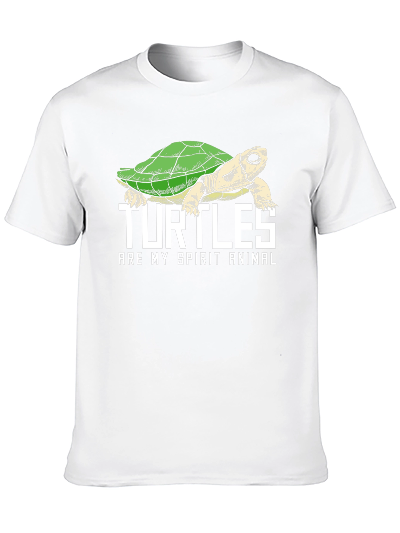 Turtle Spirit Animal Graphic Tee - Black Cotton Blend