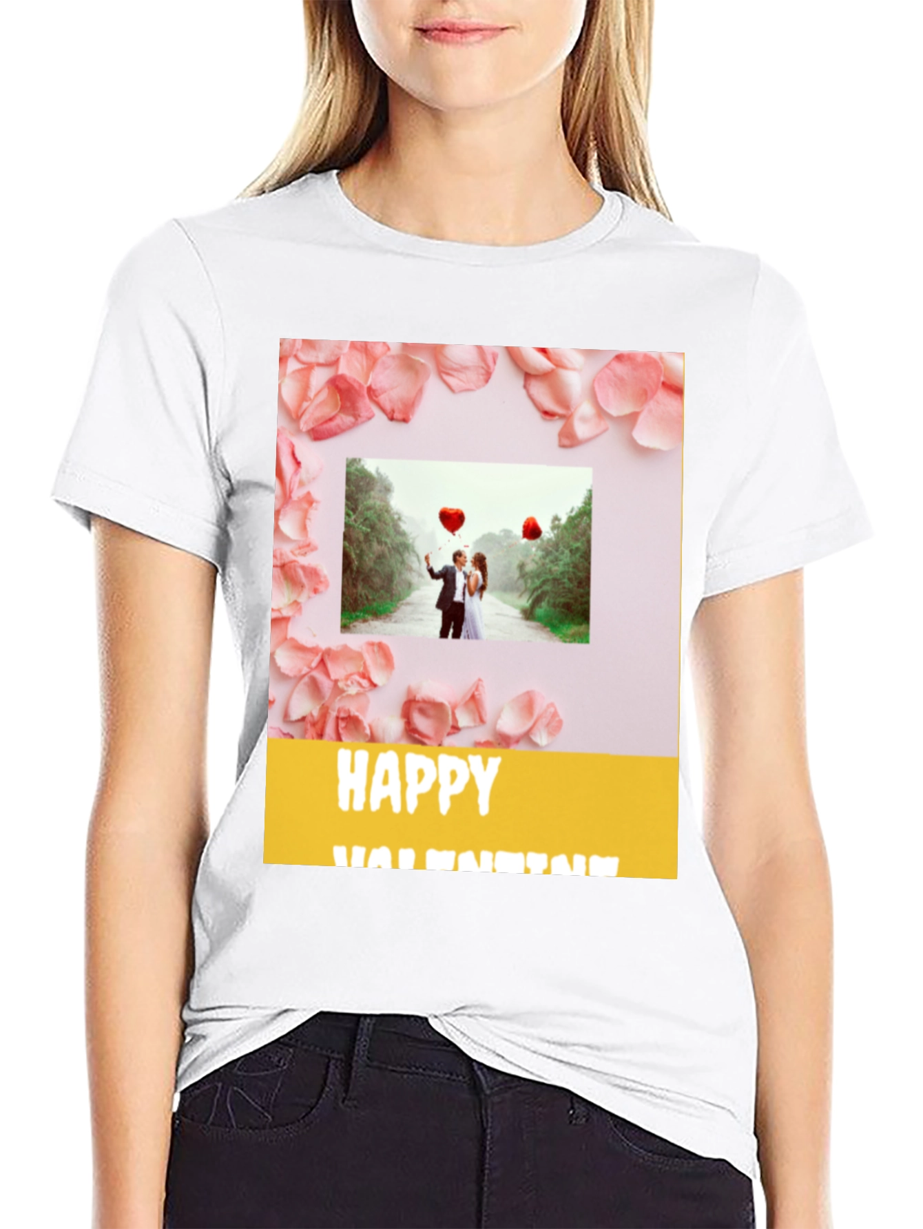 Happy Valentines Day Black T-Shirt