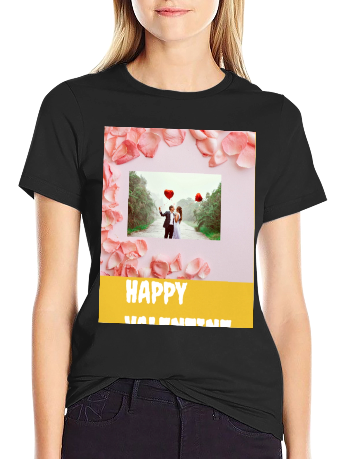 Happy Valentines Day Black T-Shirt