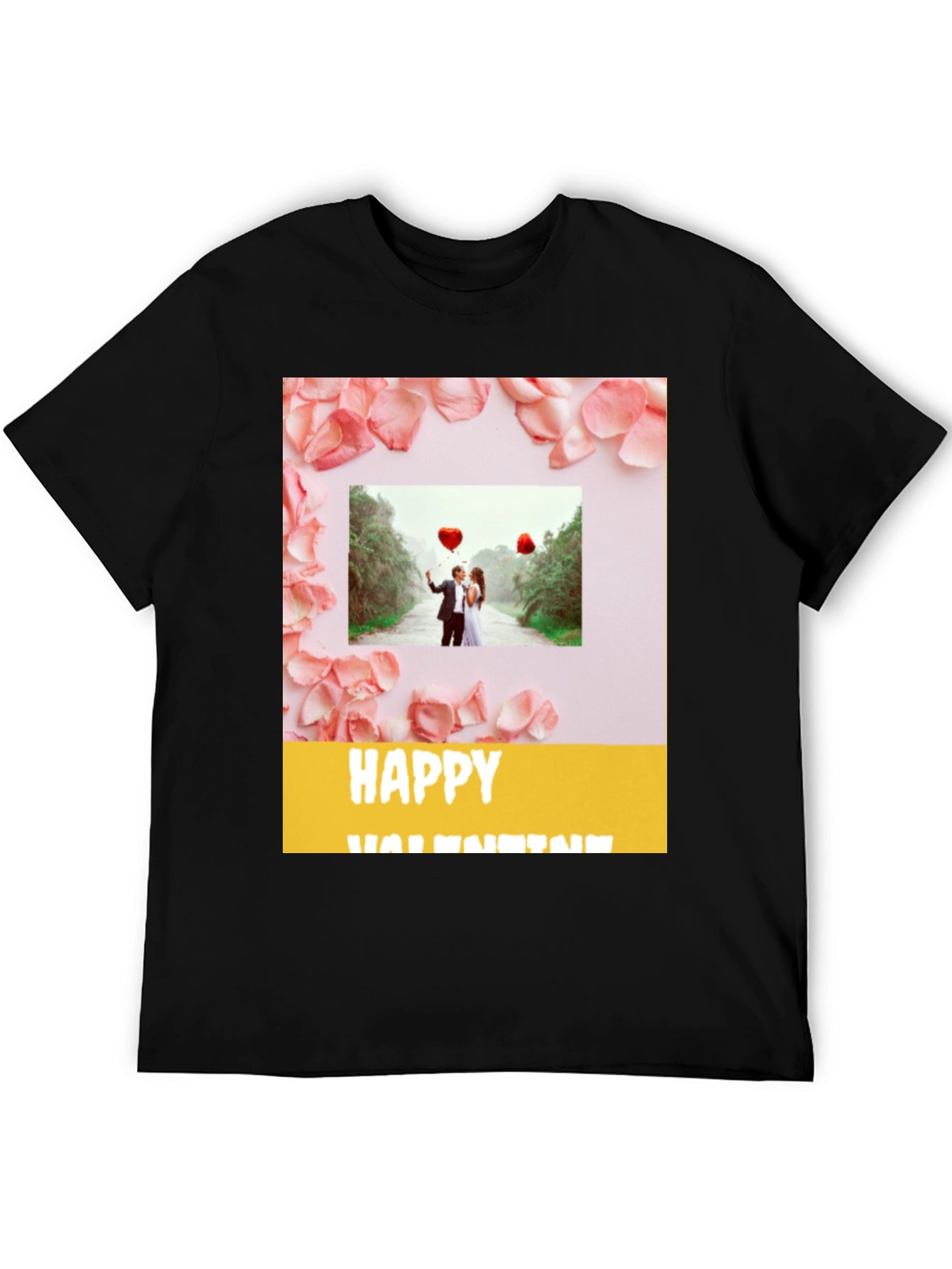 Happy Valentines Day Black T-Shirt