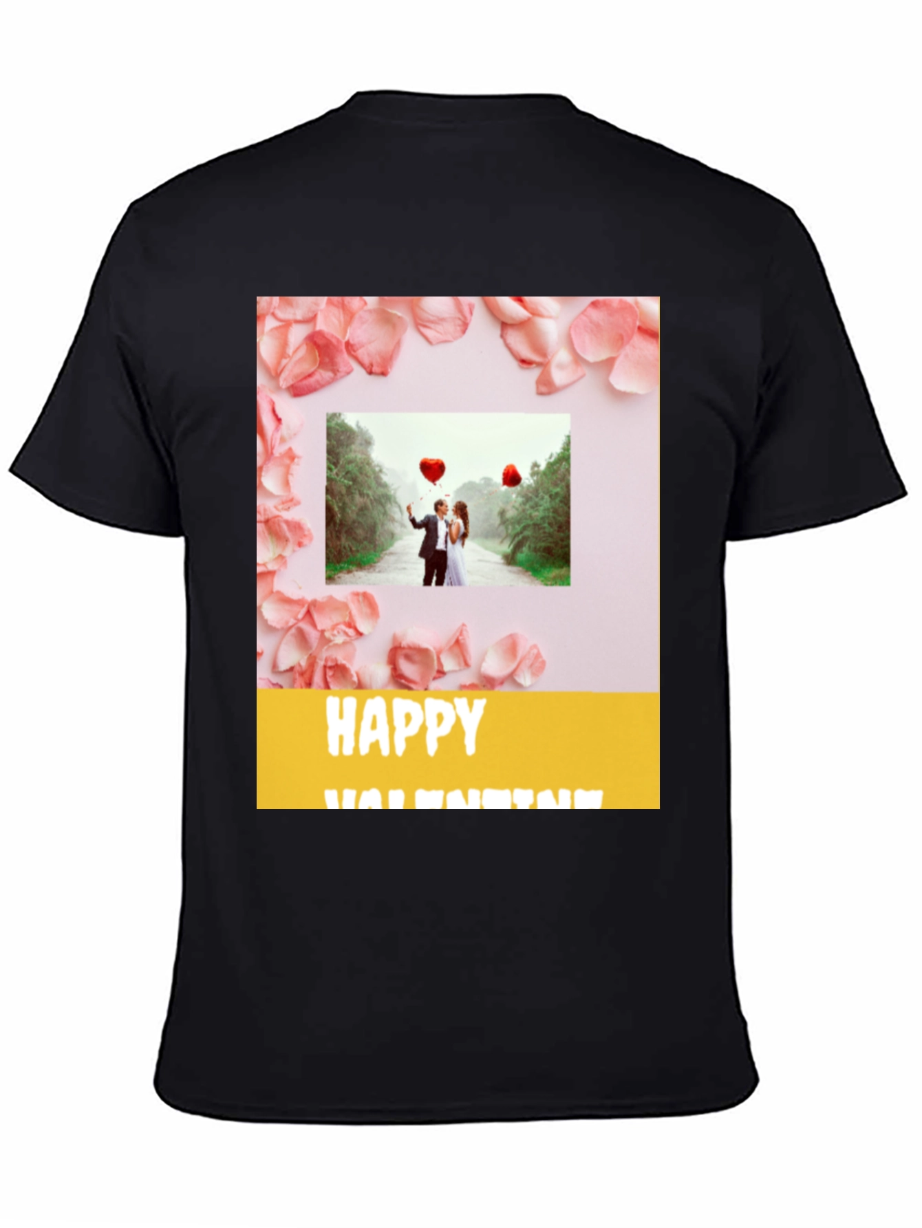 Happy Valentines Day Black T-Shirt