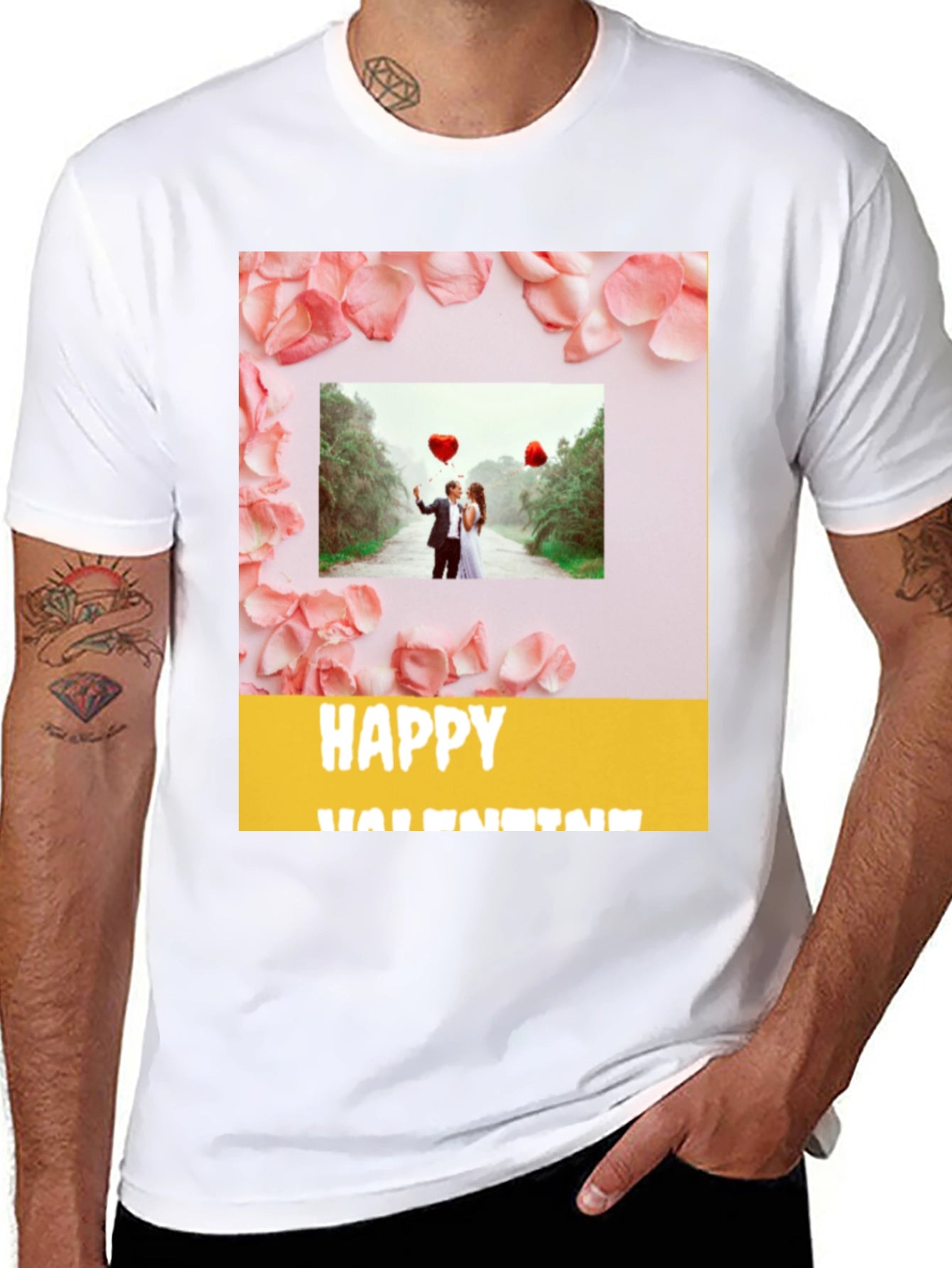 Happy Valentines Day Black T-Shirt