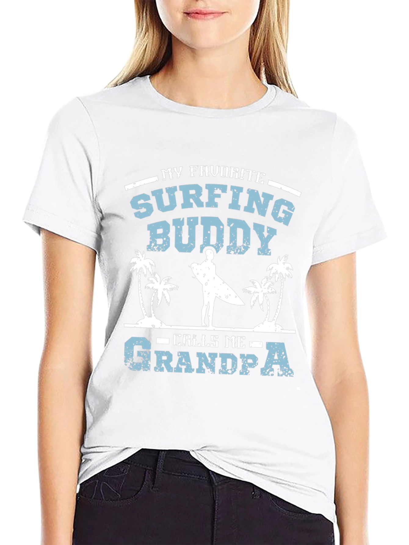 Surfing Buddy Grandpa T-Shirt