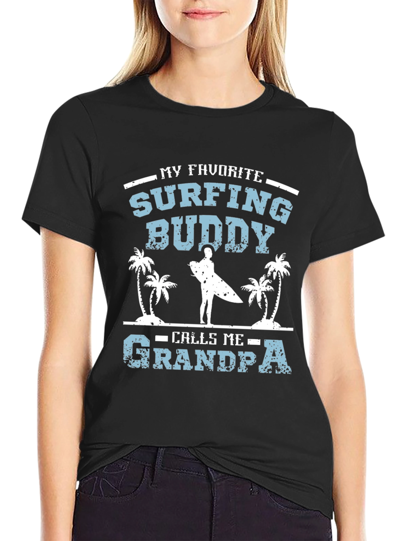Surfing Buddy Grandpa T-Shirt