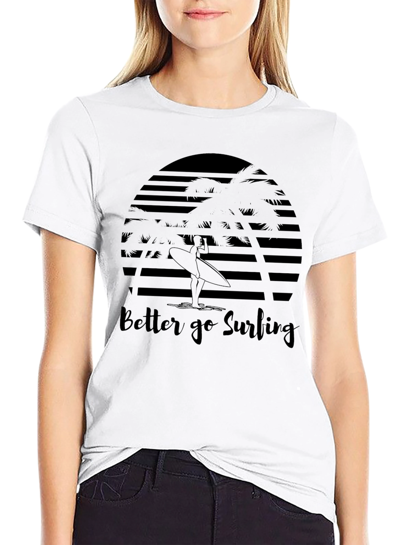 Surfing T-Shirt - Graphic Print Tee
