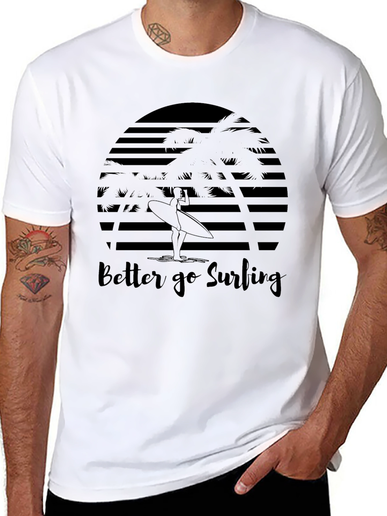 Surfing T-Shirt - Graphic Print Tee