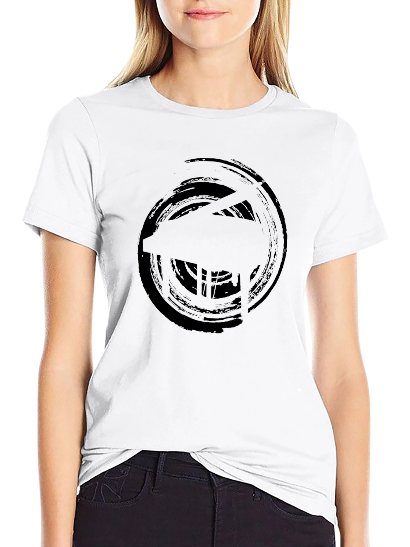 Abstract Piano Graphic Tee - Black Cotton Comfort
