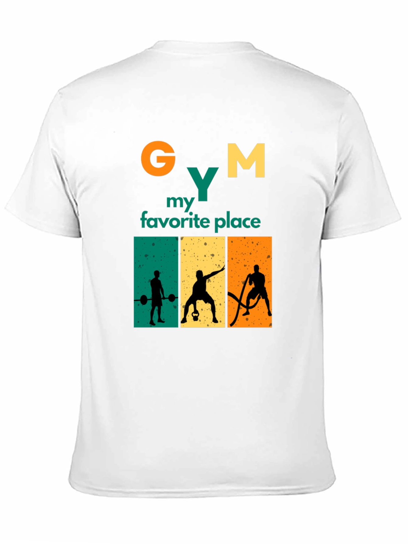 Gym My Favorite Place Black Graphic Tee